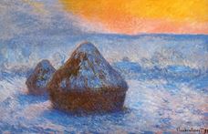 Show Haystacks, Sunset, Snow Effect, 1890-1891 details