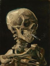 Show Head of a Skeleton with a Burning Cigarette, 1886 details