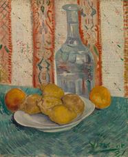 Show Still-Life with Decanter and Lemons on a Plate, 1887  details