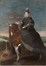 Show Queen Margarita on Horseback, c.1635 details