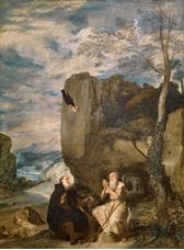 Show Saint Anthony Abbot and Saint Paul the Hermit, c.1634 details