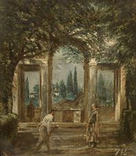 Show View of the Gardens of the Villa Medici, Rome, c.1630 details