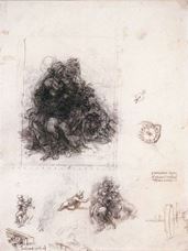 Show Studies for the Virgin and Child with St Anne and the infant Baptist, c. 1505-1508 details