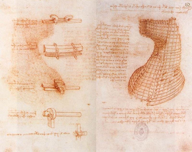 Sforza Anıtı üzerine çift el yazma sayfası, 1493 dolayları resmi