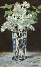 Show White Lilacs in a Crystal Vase, 1882-1883 details