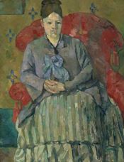 Show Madame Cézanne in a Red Armchair, c. 1877 details