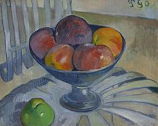 Show Fruit Dish on a Garden Chair, c. 1890 details