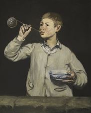 Show Boy Blowing Bubbles, 1867 details