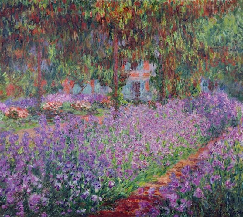 Monet’nin Bahçesinde Süsenler, 1900 resmi