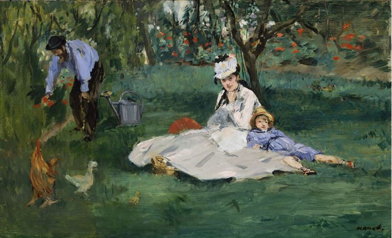 Monet Ailesi Argenteuil'deki Bahçelerinde, 1874 resmi