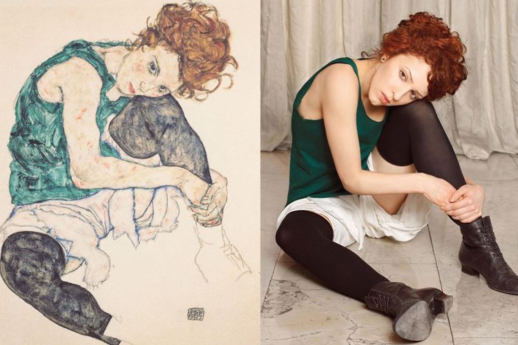 Dizi Bükük Oturan Kadın, Egon Schiele, 1917 picture