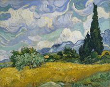 Show Wheat Field with Cypresses, 1889 details