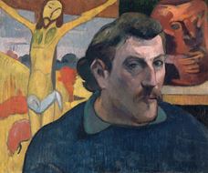 Show Portrait of the Artist with the Yellow Christ, 1889 details