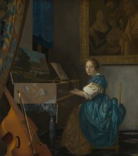 Show A Young Woman Seated at a Virginal, c. 1670-1672 details