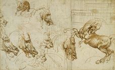 Show Expressions of Fury in Horses, a Lion and a Man, c. 1503-1504 details