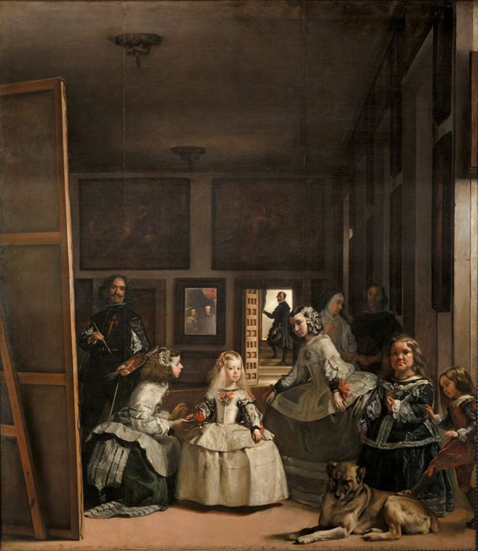 Nedimeler (Las Meninas), 1656, Tuval üzerine yağlıboya, 318 x 276 cm, Museo del Prado, Madrid, İspanya.