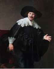 Show Portrait of a Man Rising from His Chair, 1633 details