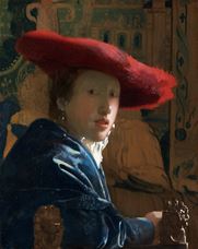 Show Girl with the Red Hat, c. 1665-1666 details