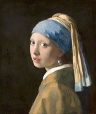 Show Girl with a Pearl Earring, c. 1665 details