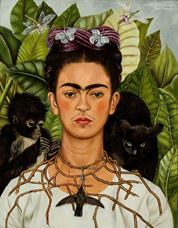 Show Self-Portrait with Thorn Necklace and Hummingbird, 1940 details