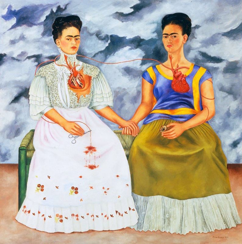 İki Frida, 1939, Tuval üzerine yağlıboya, 173.5 x 173 cm, Museo de Arte Moderno, Mexico City, Meksika.