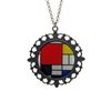 Mondrian - Kırmızı, Sarı, Mavi ve Siyah ile Kompozisyon - Kolye