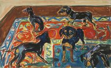 Halıda Beş Köpek Yavrusu, 1919-1921