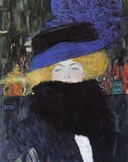 Show Lady with Hat and Feather Boa, 1909 details