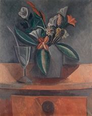 Show Flowers in a Grey Jar, 1908 details