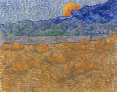 Show Landscape with Wheat Sheaves And Rising Moon, 1889 details