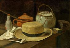 Show Still Life with Straw Hat, 1881 details