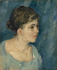 Show Portrait of Woman in Blue, 1885 details