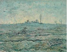 Show Snow-Covered Field with a Harrow (after Millet), 1890 details