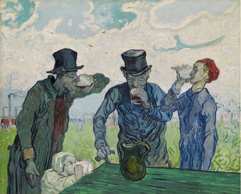 Picture for The Drinkers  (after Daumier), 1890