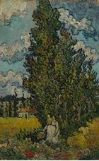 Show Cypresses and Two Women, 1890 details