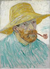 Show Self-Portrait with Pipe and Straw Hat, 1887 details