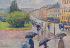 Yağmurda Karl Johan, 1891