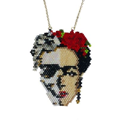Frida - Kurukafalı Portre Tasarım - Miyuki Kolye