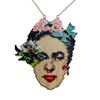 Frida - Çiçekli Portre Tasarım - Miyuki Kolye