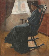 Show Karen Bjølstad in the Rocking Chair, 1883 details