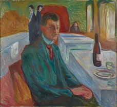 Show Self-Portrait with a Bottle of Wine, 1906 details