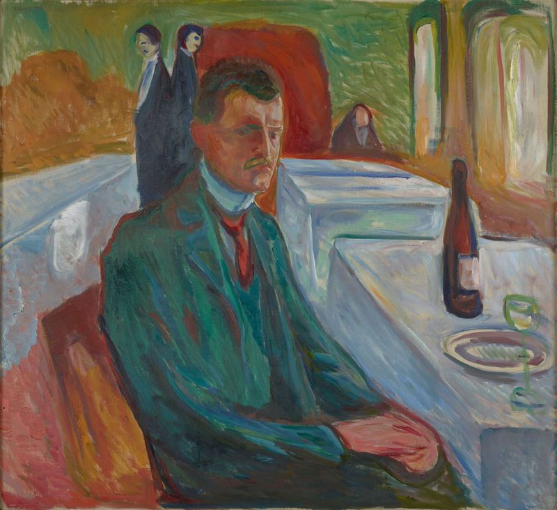 Picture for Self-Portrait with a Bottle of Wine, 1906