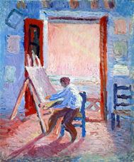 Show Self-Portrait in the Studio, c. 1919 details