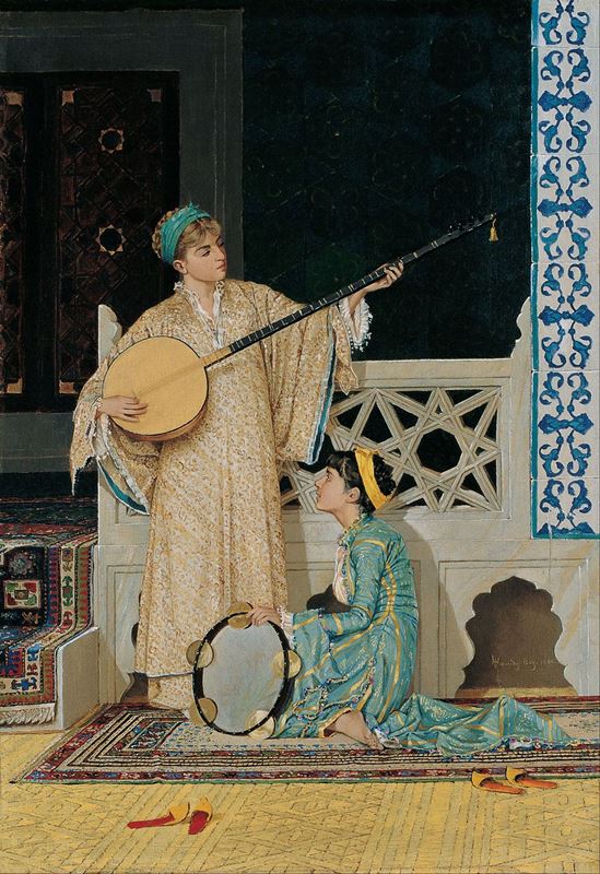 İki Müzisyen Kız, 1880 resmi