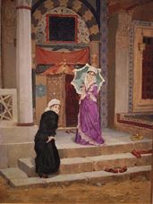 Show Two Women in Front of the Tomb Door, 1883 details