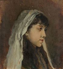 Show Young Girl Portrait (Artist's Daughter Leyla), 1891 details