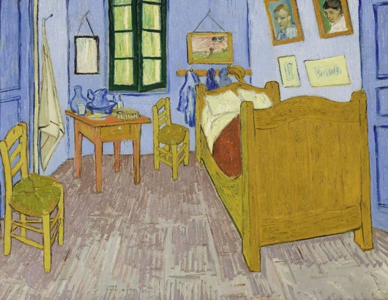 Van Gogh'un Arles'teki Yatak Odası, 1889, Tuval üzerine yağlıboya, 57.3 x 74 cm, Musée d’Orsay, Paris, Fransa.
