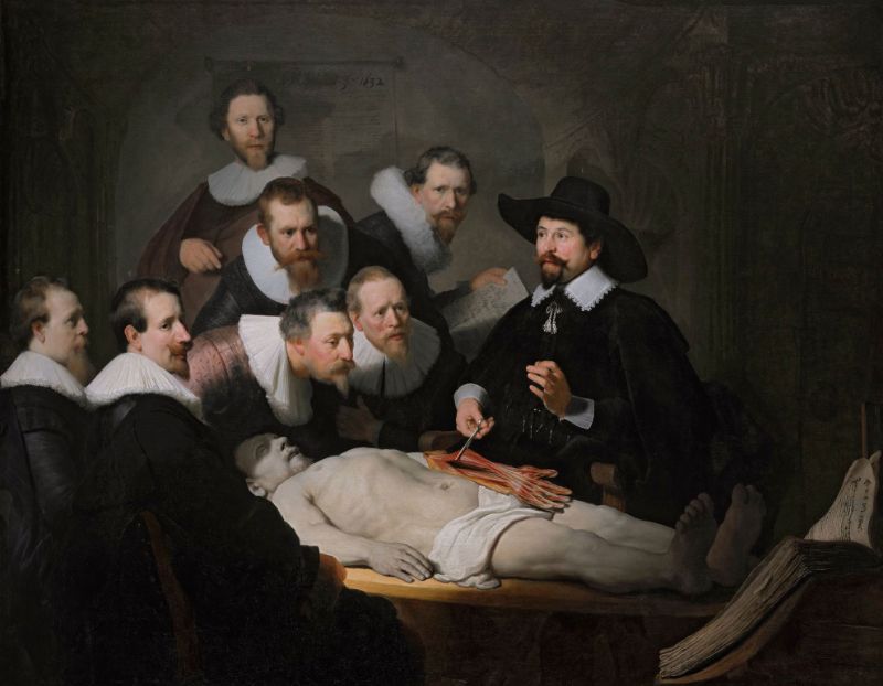 Dr. Nicolaes Tulp’un Anatomi Dersi, 1632, Tuval üzerine yağlıboya, 216.5 x 169.5 cm, Mauritshuis, The Hague, Hollanda.