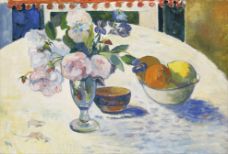 Show Flowers and a Bowl of Fruit on a Table, 1894 details