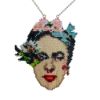 Frida - Çiçekli Portre Tasarım - Miyuki Kolye